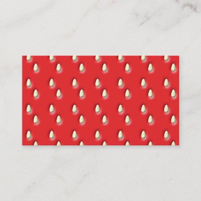 Red Strawberry Pattern. Business Card (Front)