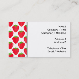 Red Strawberry Pattern. Business Card