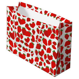 Red Strawberry Pattern Large Gift Bag