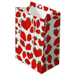 Red Strawberry Pattern  Medium Gift Bag