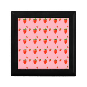 Red Strawberry Pattern Pink Party Gift Box
