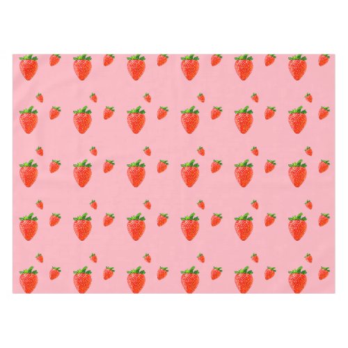 Red Strawberry Pattern Pink Party  Tablecloth