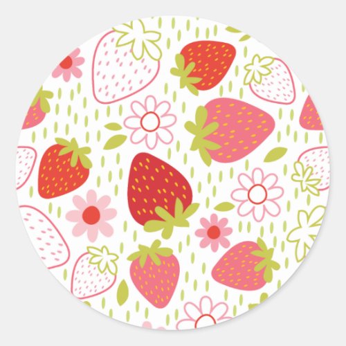 Red Strawberry Pattern Sticker