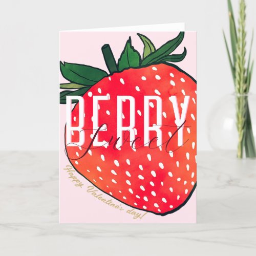 Red Strawberry Pink Berry Sweet  Thank You Card
