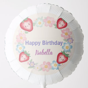 Red Strawberry pink Birthday Party for kids Balloon