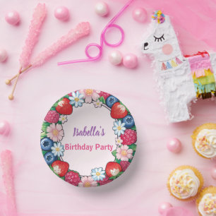 Red Strawberry pink Birthday Party for kids Paper Bowls