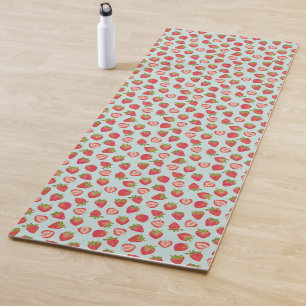 Red Strawberry Summer Mint Yoga Mat