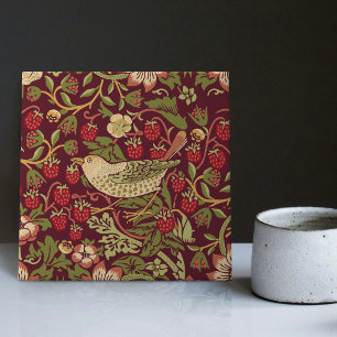 Red Strawberry Thief William Morris Backsplash Ceramic Tile