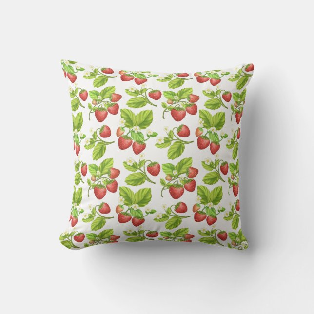 Red Strawberry  Throw Pillow (Front)