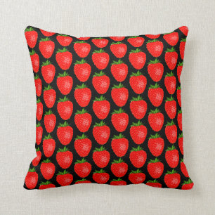 Red Strawberry World Funky Throw Pillow / Cushion
