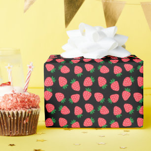 red strawberry  wrapping paper