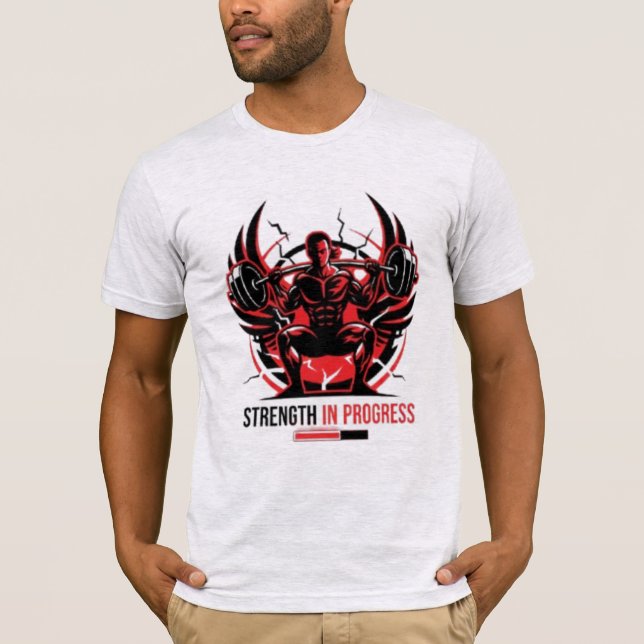 Red Strength In Progress - Heavy Squat Gym Motivat T-Shirt (Front)