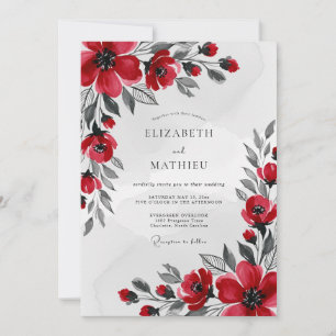 Red Striking Winter Wedding Invitation