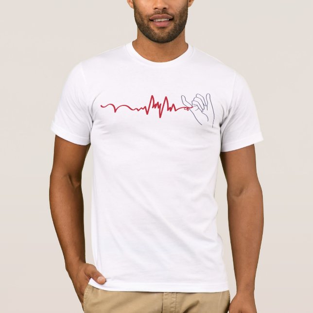 Red String Attached with a heartbeat T-Shirt (Front)