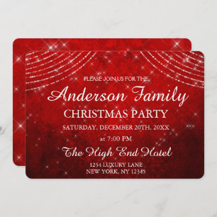 Red String Light Annual Christmas Party Invitation