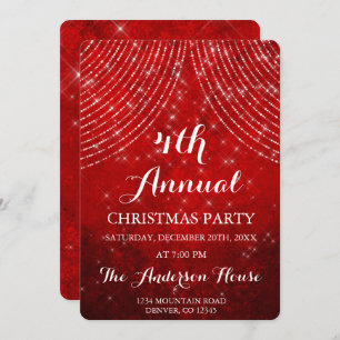 Red String Light Annual Christmas Party Invitation