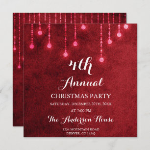 Red String Light Annual Christmas Party Invitation