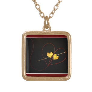 Red String of Fate Gold Plated Necklace