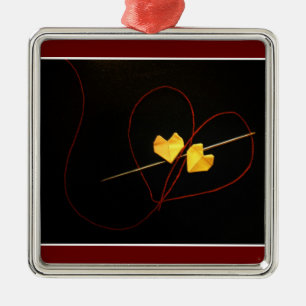 Red String of Fate Metal Ornament