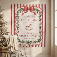 Red Stripe A Merry Christmas Baby Shower