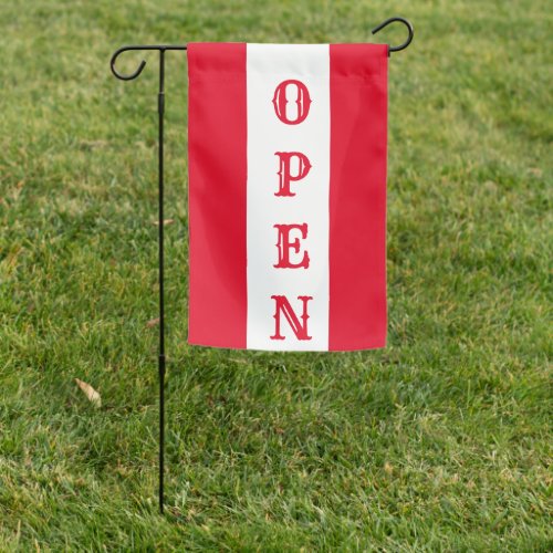 Red Stripe Antique Vertical Open Sign Flag