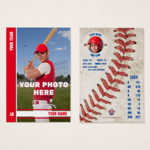 Red Stripe Baseball Trading Card - Custom Stats