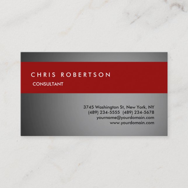 Red Stripe Black Attractive Charming Business Card (Front)