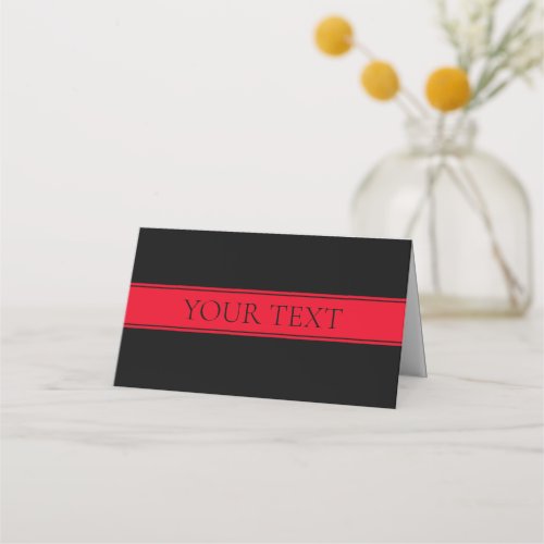 Red Stripe  Black Background or DIY Place Card