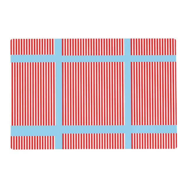 Red Stripe Blue  Placemat (Front)