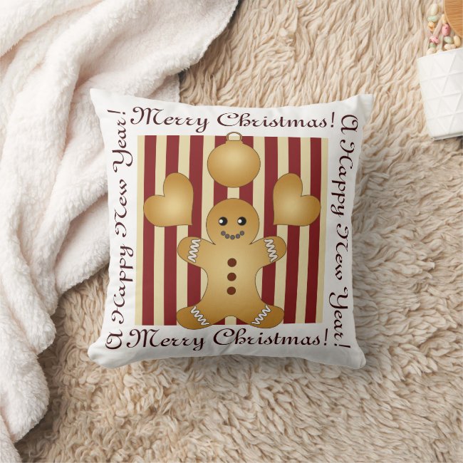 Red Stripe Christmas Cookie Cute Gingerbread Man