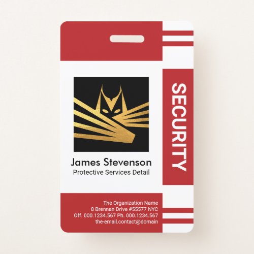 Red Stripe Columns Special Photo Frame Security Badge