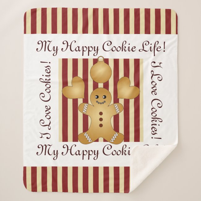 Red Stripe Cute Cookie Gingerbread Man