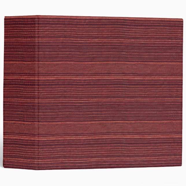 red stripe fabric textiled 3 ring binder (Front/Spine)
