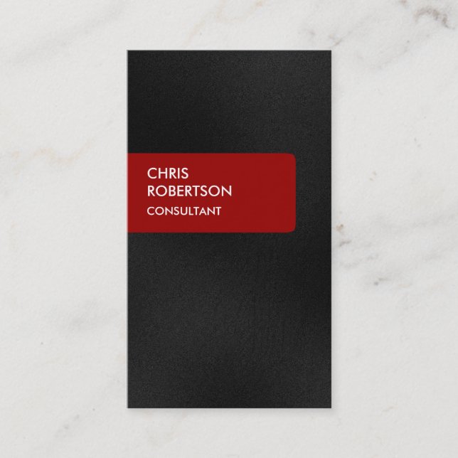 Red Stripe Gray Attractive Charming Business Card (Front)