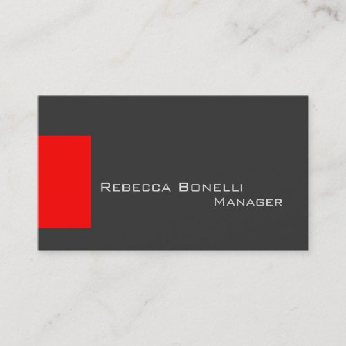 Red Stripe Grey Stylish Manager Business Card