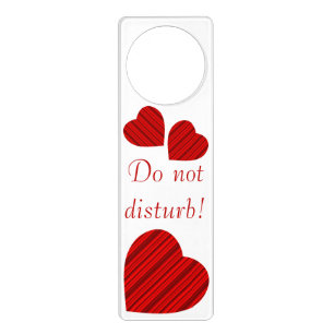 Red Stripe Heart "Do Not Disturb!" Door Hanger