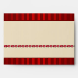 Red Stripe Ivory Band with Row of Rubies Envelope