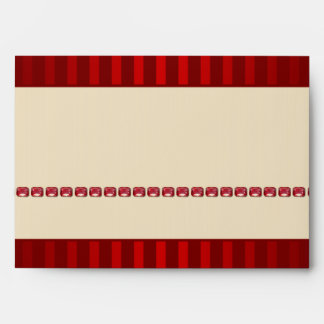 Red Stripe Ivory Band with Row of Rubies Envelope