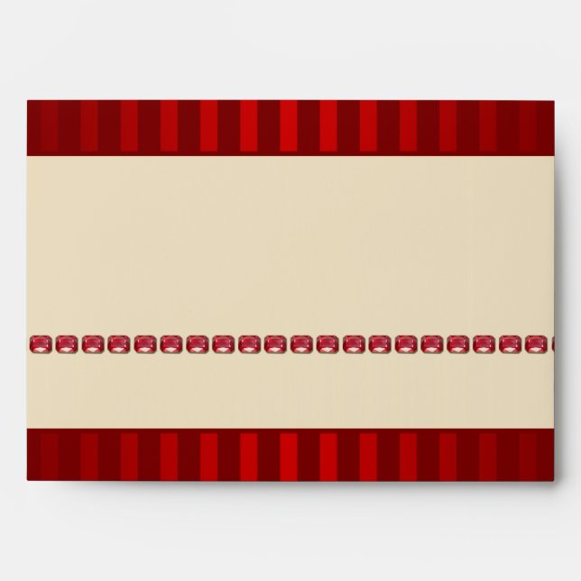 Red Stripe Ivory Band with Row of Rubies Envelope (Front)