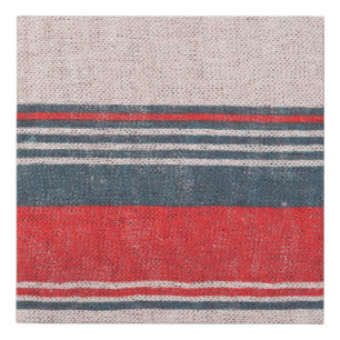 Red Stripe Linen: Knitwear Texture Faux Canvas Print