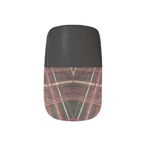 Red Stripe Plaid Minx Nail Art