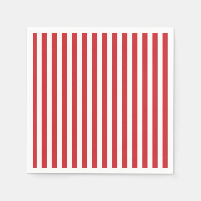 Red Stripe Preppy  Napkins (Front)
