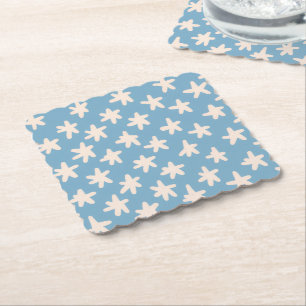 Red Stripe White & Blue Family Stars Barbecue Paper Coaster