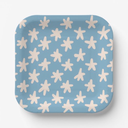 Red Stripe White & Blue Family Stars Barbecue Paper Plates