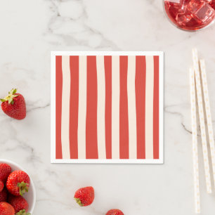 Red Stripe White & Blue Family Stripes Barbecue Napkins