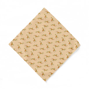 Red stripe yellow dinosaurs pattern bandana