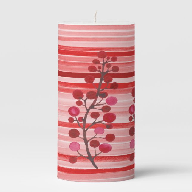 Red Striped Berry Candle Large (Front)