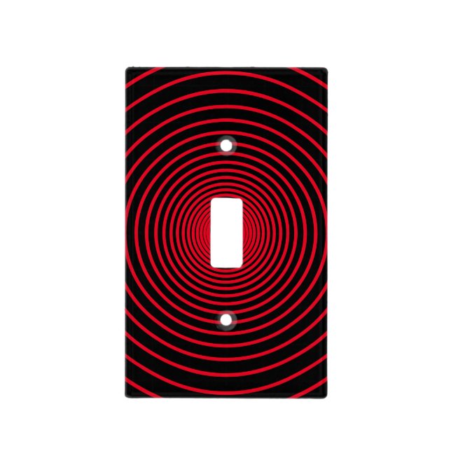 Red Striped Black Light Switch Cover Choose Colors (Front)