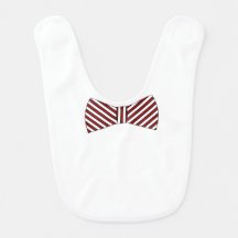 Red Striped Bow Tie Bib