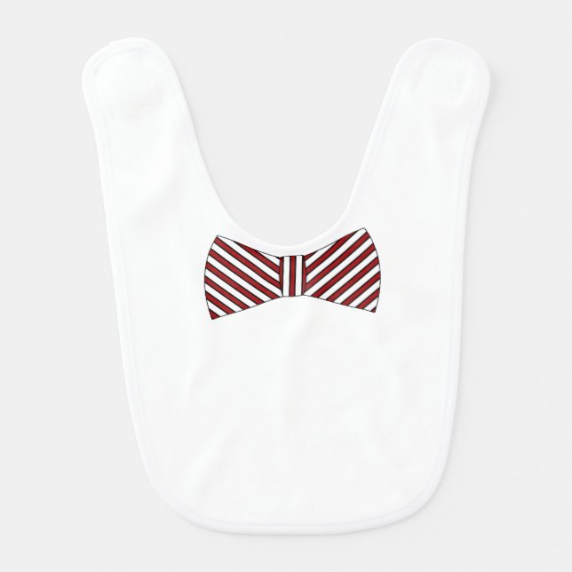 Red Striped Bow Tie Bib (Front)